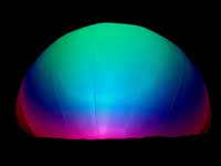 aufblasbare halbkugel f&uuml;r mystische Lichteffekte und digitale Kuppel- Videoprojektionen